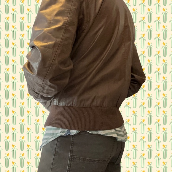 Vintage Members Only brown leather bomber jacket size 44 by Europe Craft - Picture 8 of 8